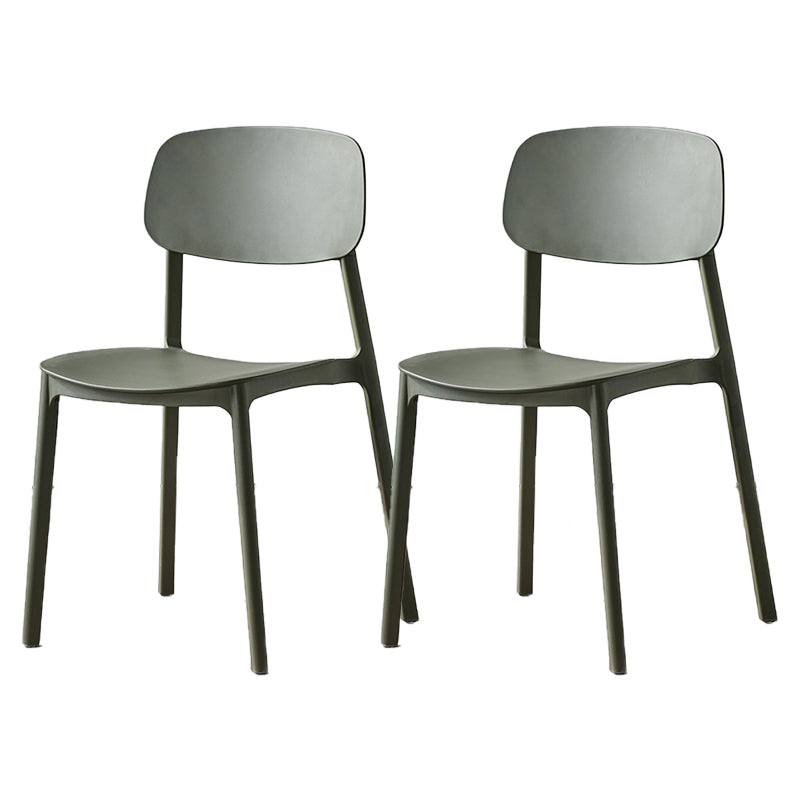 Scandinavian Plastic Patio Dining Side Chair Open Back Stacking Side Chair
