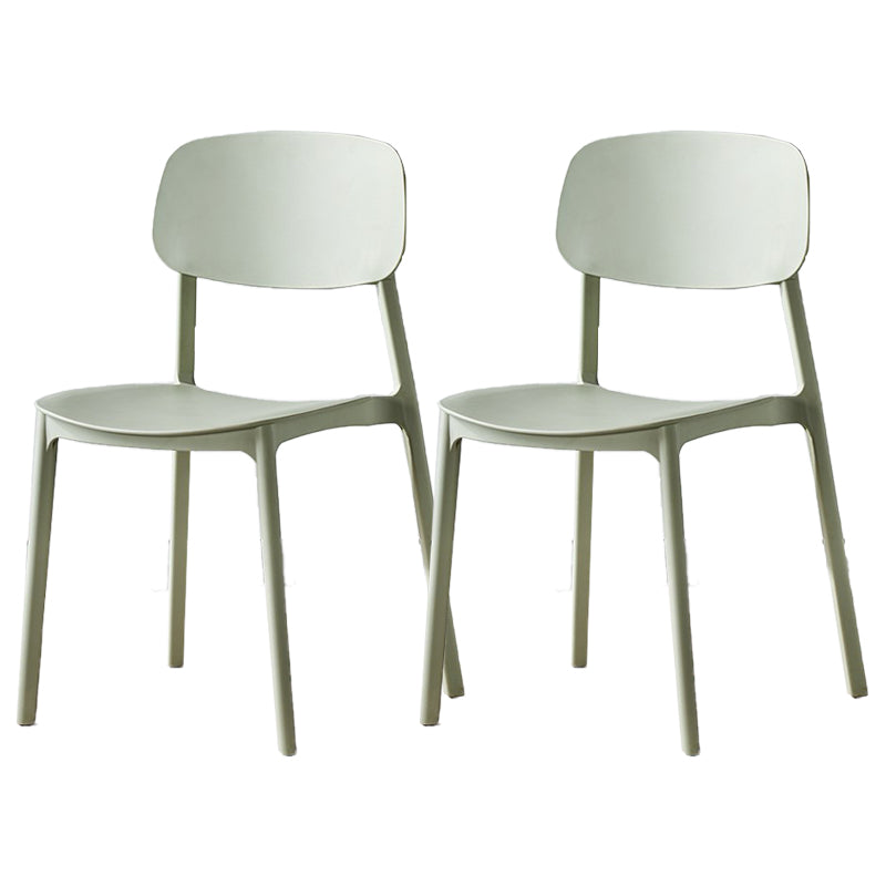 Scandinavian Plastic Patio Dining Side Chair Open Back Stacking Side Chair