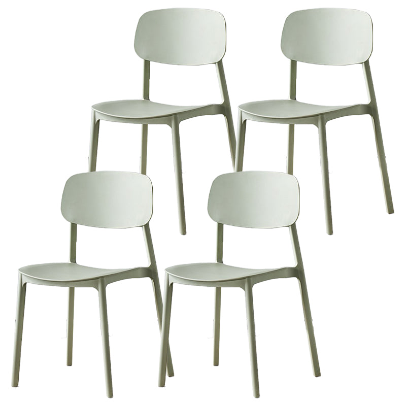 Scandinavian Plastic Patio Dining Side Chair Open Back Stacking Side Chair