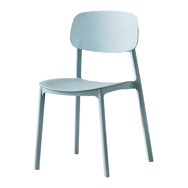 Scandinavian Plastic Patio Dining Side Chair Open Back Stacking Side Chair