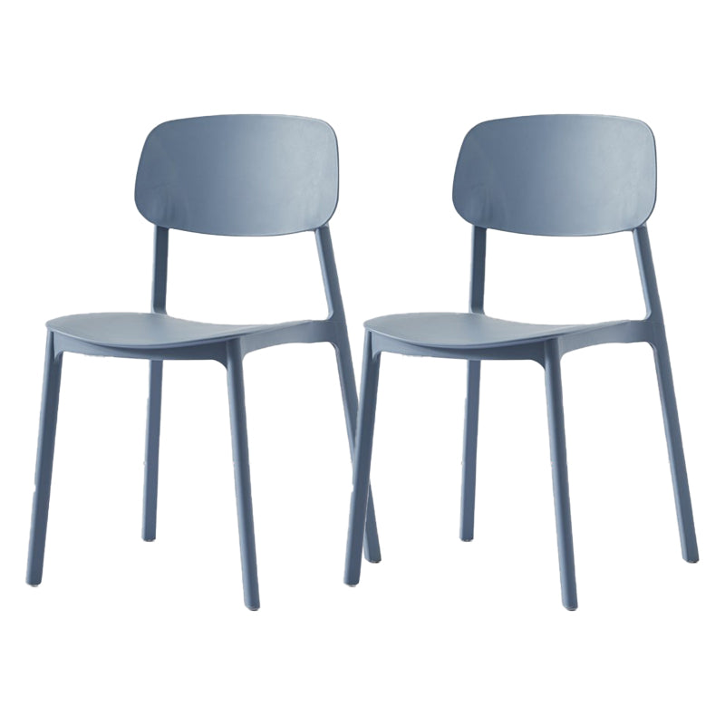 Scandinavian Plastic Patio Dining Side Chair Open Back Stacking Side Chair