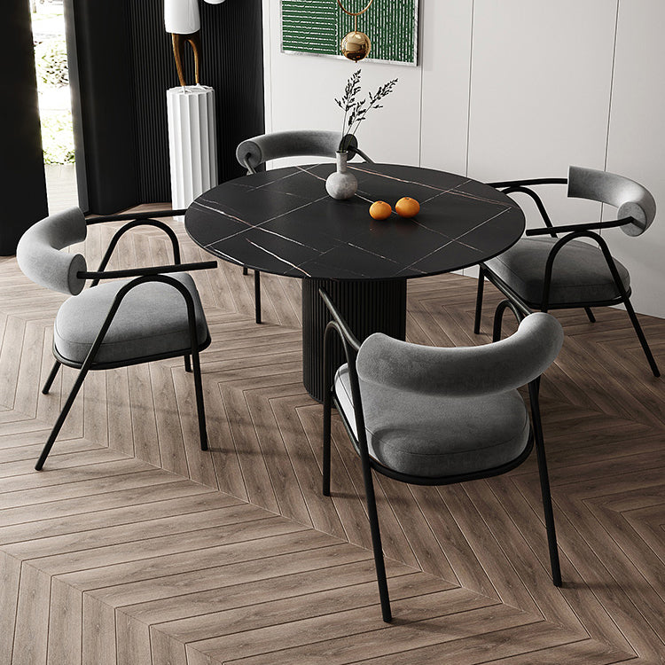 Modern 1/5 Pieces Dining Set Round Stone Dining Table for Dining Room