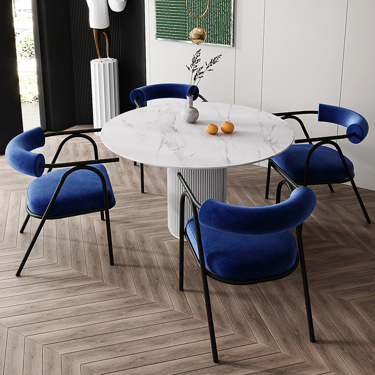 Modern 1/5 Pieces Dining Set Round Stone Dining Table for Dining Room