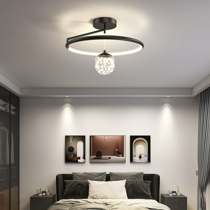2- Light Spherical Ceiling Lamp Modern Style Glass Ceiling Lighting for Living Room