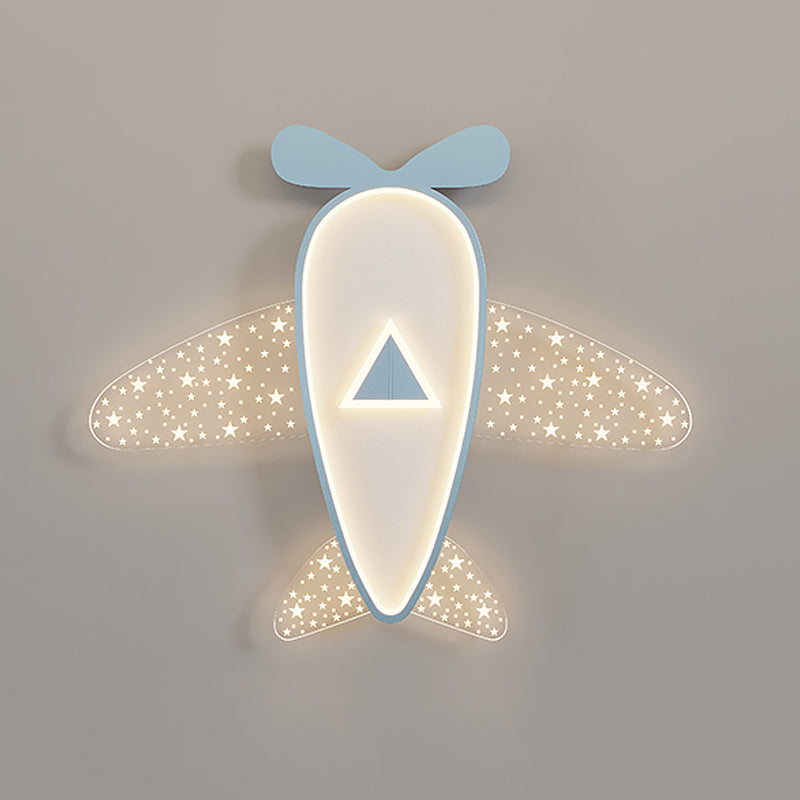 Plane Shape Metal Flush Ceiling Light Kid Style 6 Lights Flush Ceiling Light Fixtures