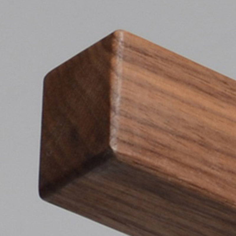 Modern Wood Island Lamp Linear 1-Light Restaurant LED Pendant Light with Acrylic Shade