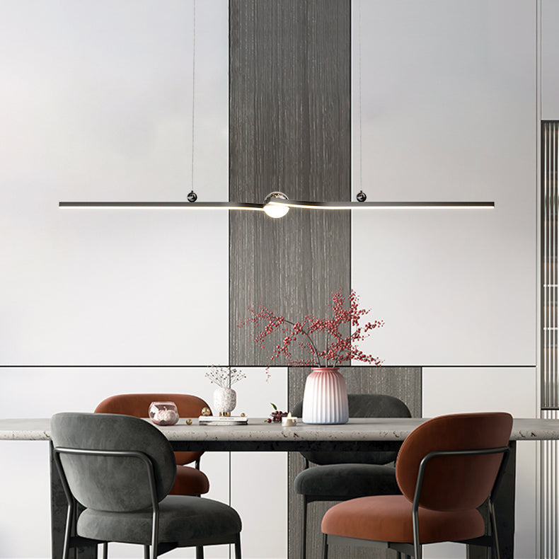 Contemporary Style Linear Island Lights Metal 5 Light Island Pendant Lights