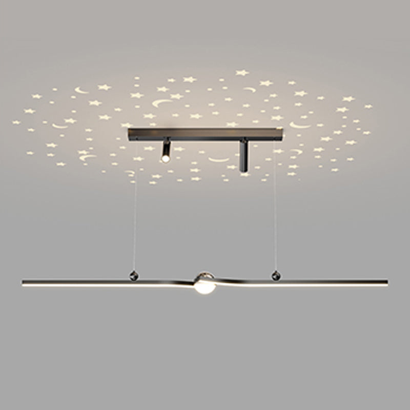 Contemporary Style Linear Island Lights Metal 5 Light Island Pendant Lights
