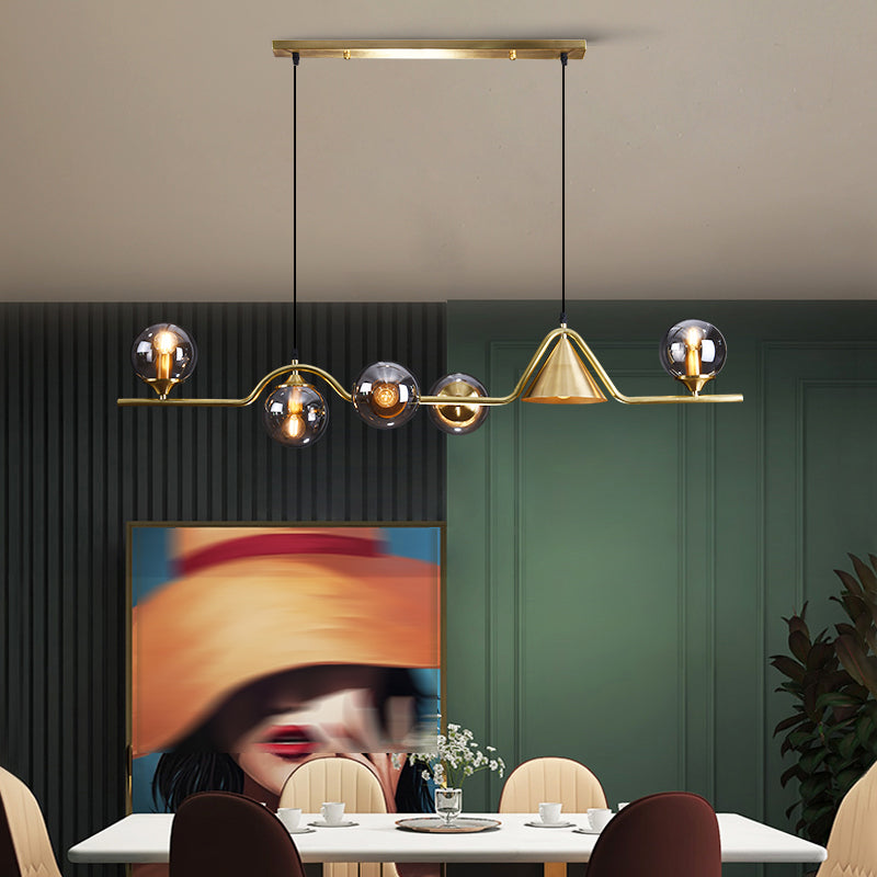 Contemporary Style Spherical Island Lighting Ideas Glass Island Lights