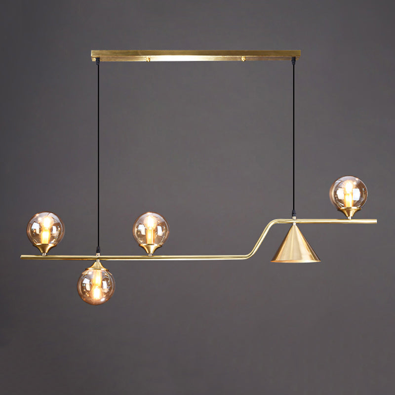 Contemporary Style Spherical Island Lighting Ideas Glass Island Lights