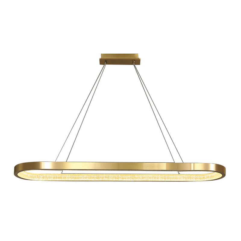 Modern Style Oval Island Lighting Fixture Metal 1- Light Island Pendant Light