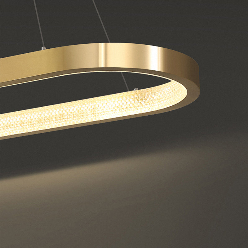 Modern Style Oval Island Lighting Fixture Metal 1- Light Island Pendant Light