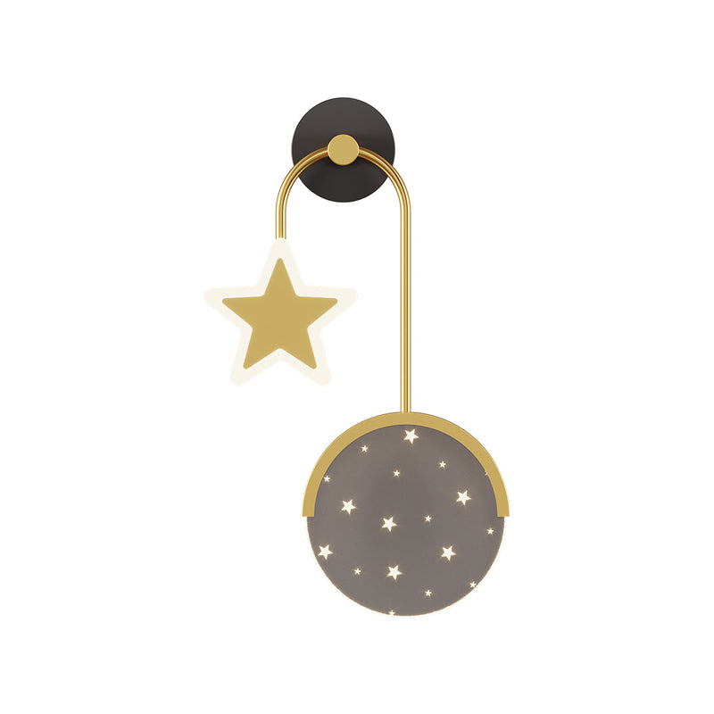 Luz de pared geométrica de metal Gold Nordic Gold 20 "Pled de pared LED de altura para dormitorio