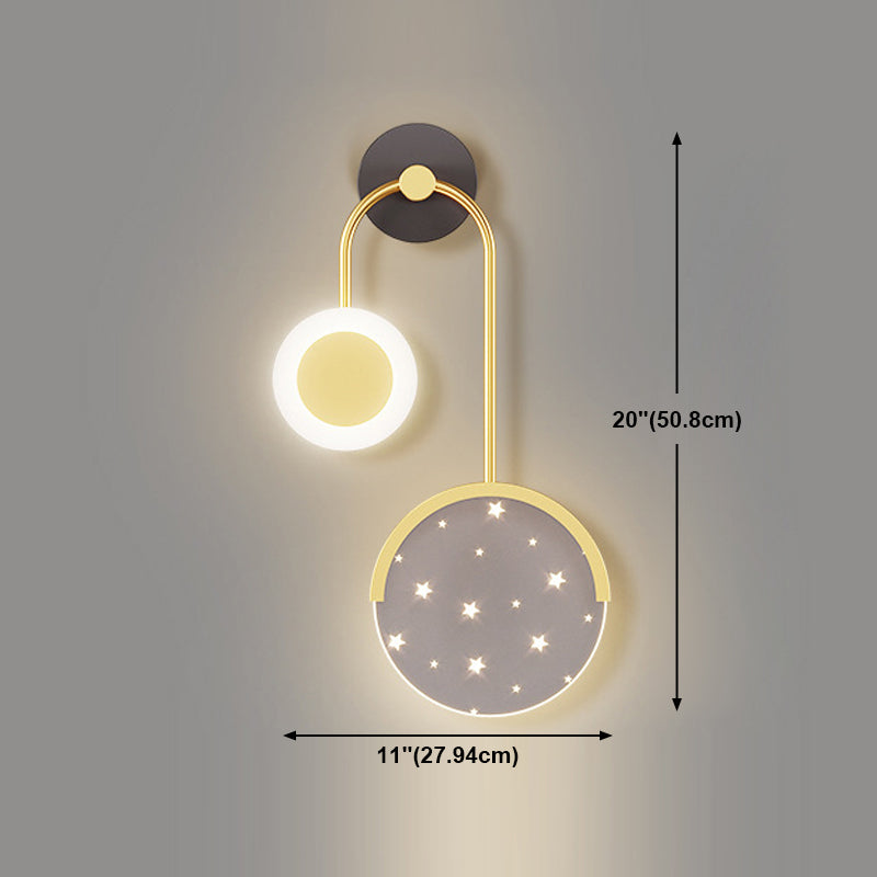 Luz de pared geométrica de metal Gold Nordic Gold 20 "Pled de pared LED de altura para dormitorio
