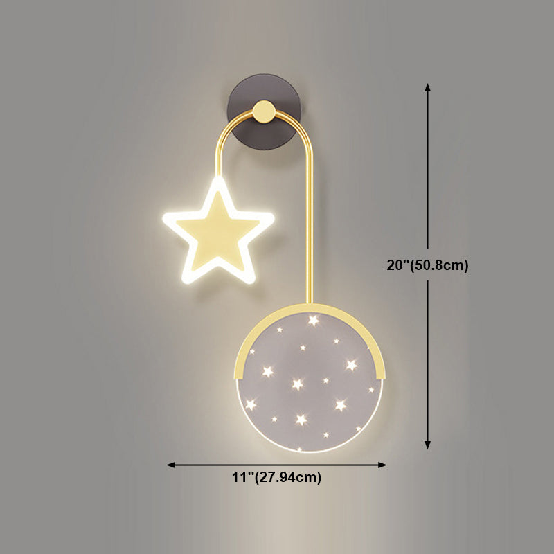 Luz de pared geométrica de metal Gold Nordic Gold 20 "Pled de pared LED de altura para dormitorio