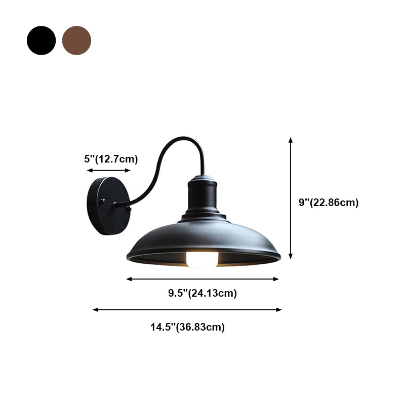 Accesorios de iluminación de cuello de cabello de metal estilo industrial 1 lámparas de pared de luz