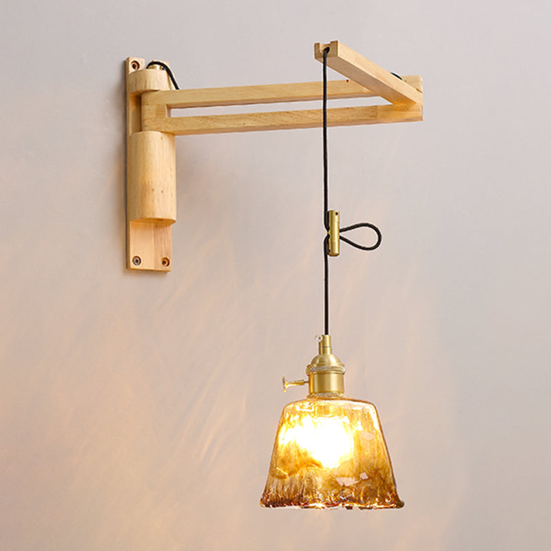 Moucle mural moderne Light Light Ajustement des applications murales réglables avec bois pour chambre à coucher