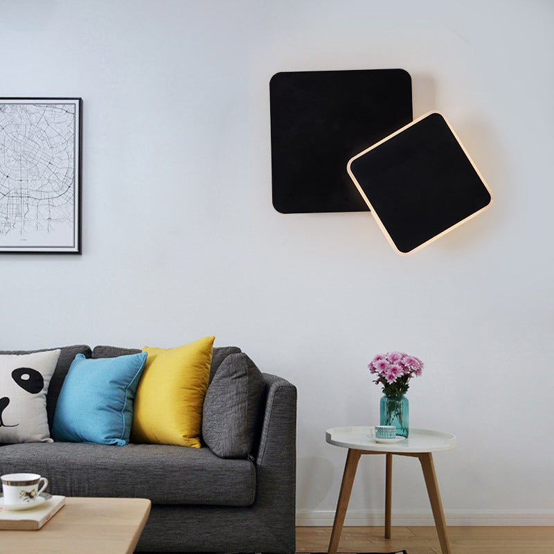 Prononi del comodino in metallo a parete a led geometrica rotatabile