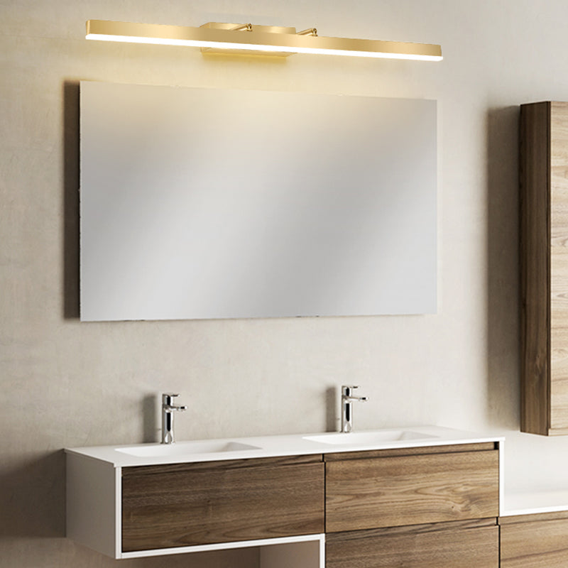 Light Luxury Style Metal Vanity Mirror Light Rectangle Led Vanity Lamp for Shower Room