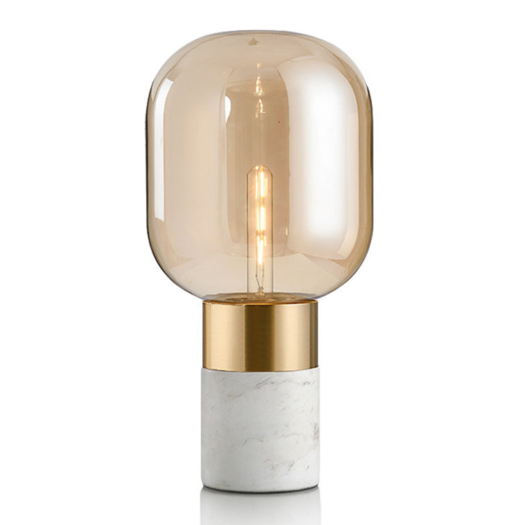 1 lampe de table de nuit géométrique légère lampe de table en verre de style moderne