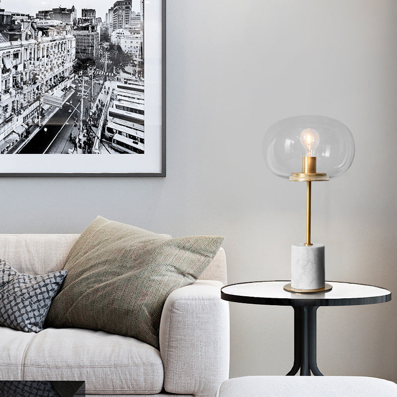 1 lampe de table de nuit géométrique légère lampe de table en verre de style moderne