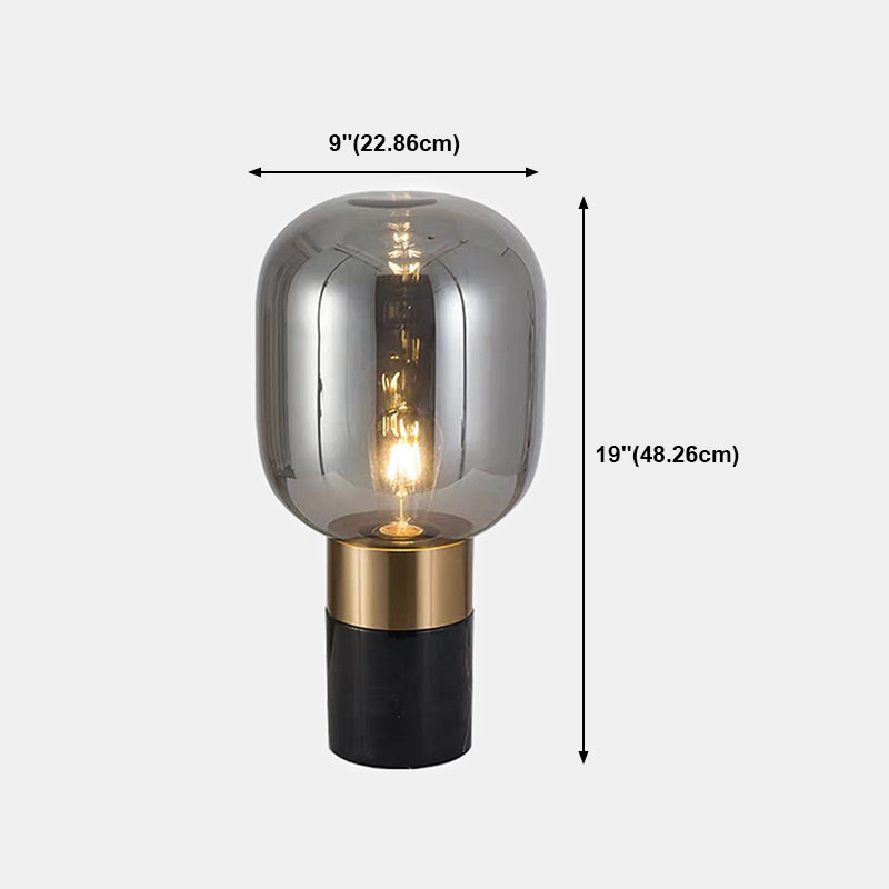 1 lampe de table de nuit géométrique légère lampe de table en verre de style moderne