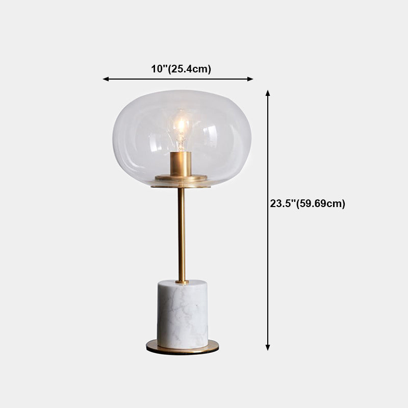 1 lampe de table de nuit géométrique légère lampe de table en verre de style moderne