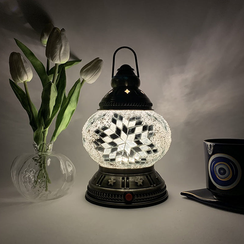 Turkse stijl glazen tafellamp Vintage Marokkaanse bureaulamp armatuur voor woonkamer