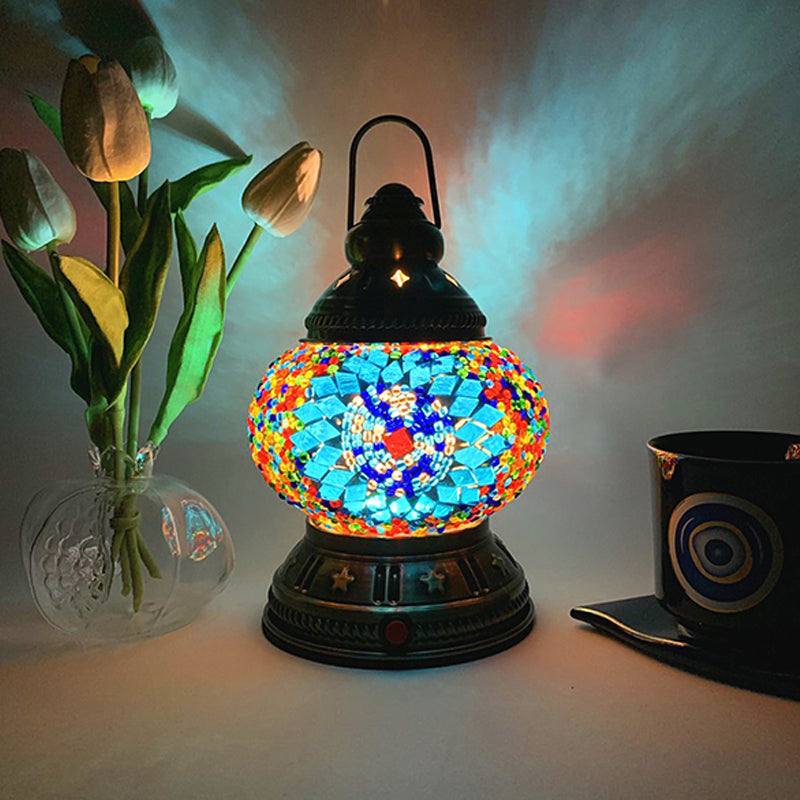 Lampe de Table en verre de Style turc, lampe de bureau marocaine Vintage pour salon