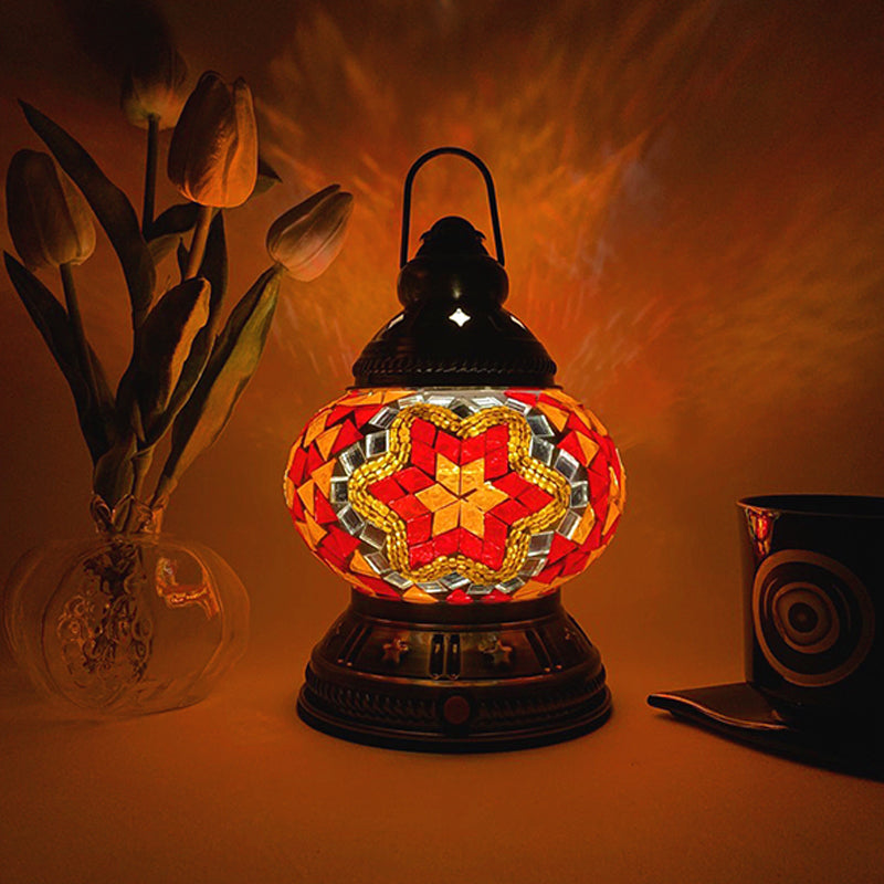 Lampe de Table en verre de Style turc, lampe de bureau marocaine Vintage pour salon