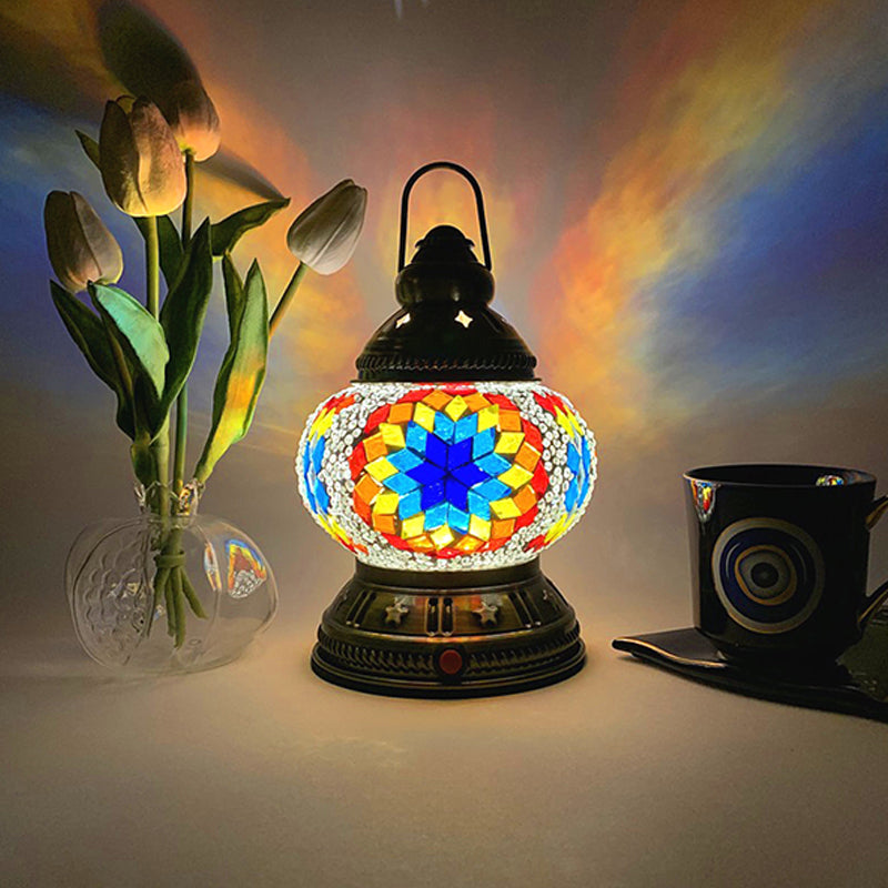 Lampe de Table en verre de Style turc, lampe de bureau marocaine Vintage pour salon