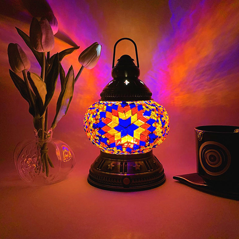 Lampe de Table en verre de Style turc, lampe de bureau marocaine Vintage pour salon