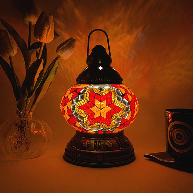 Turkse stijl glazen tafellamp Vintage Marokkaanse bureaulamp armatuur voor woonkamer