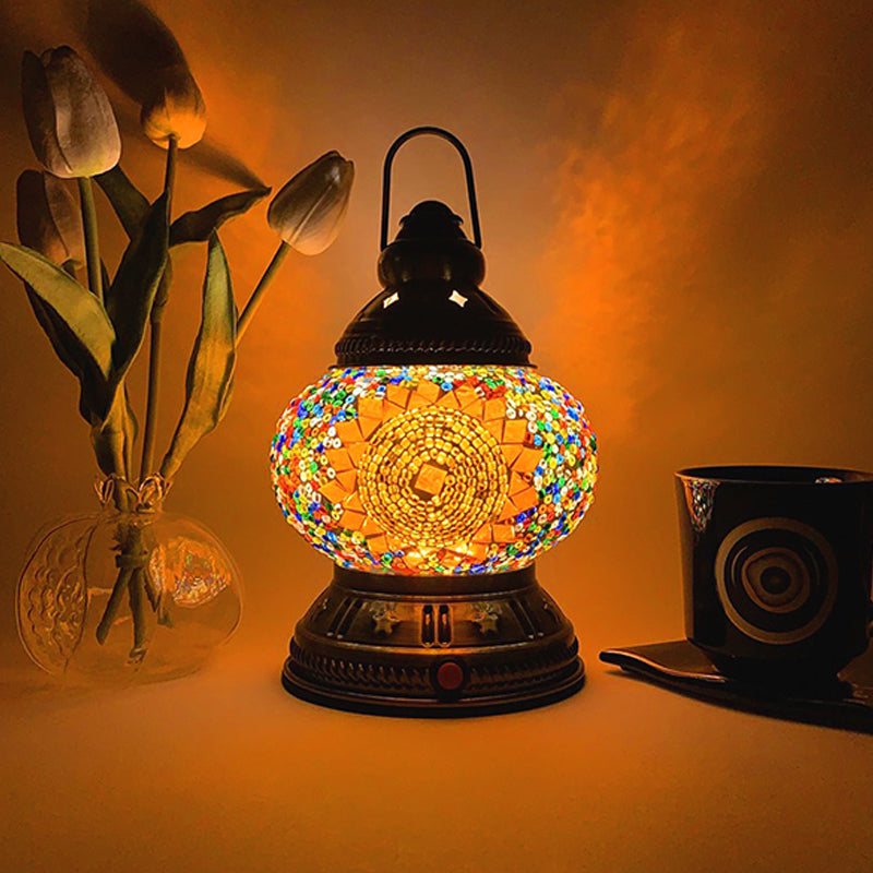 Turkse stijl glazen tafellamp Vintage Marokkaanse bureaulamp armatuur voor woonkamer