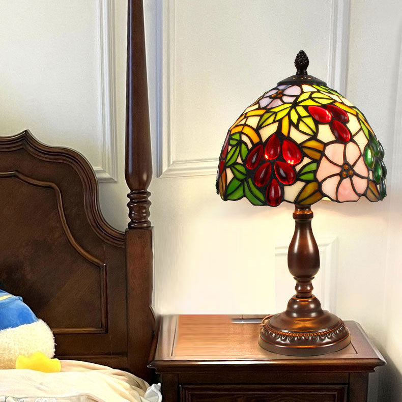 1 lichte geometrische nachttafellampen Tiffany -stijl glazen tafellamp