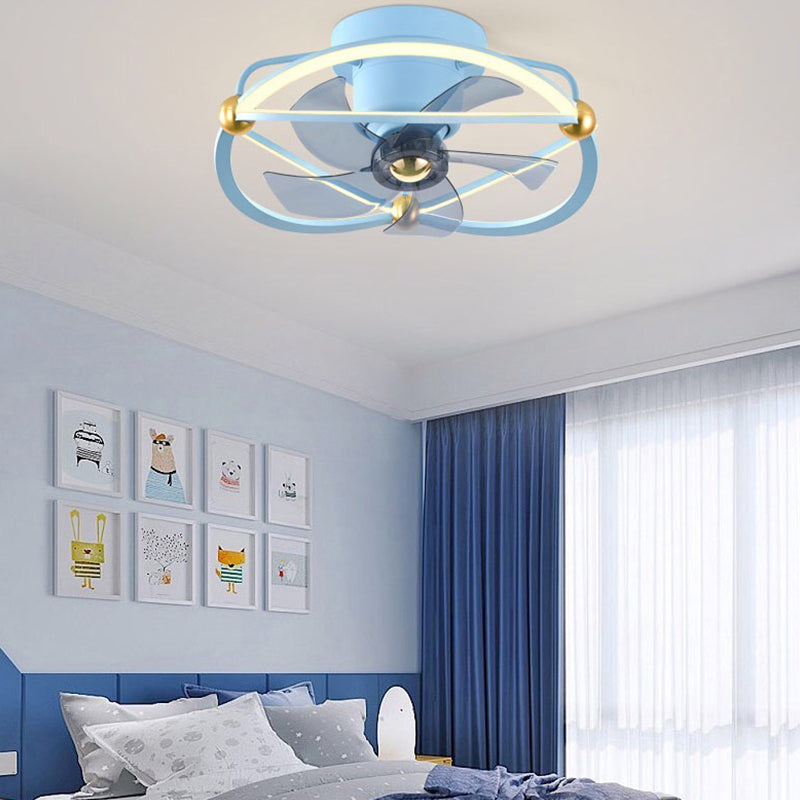 Lampe à fans rotatif à 360 degrés à 360 degrés Minimaliste Metal Bedroom Semi Flush Mount Light Light