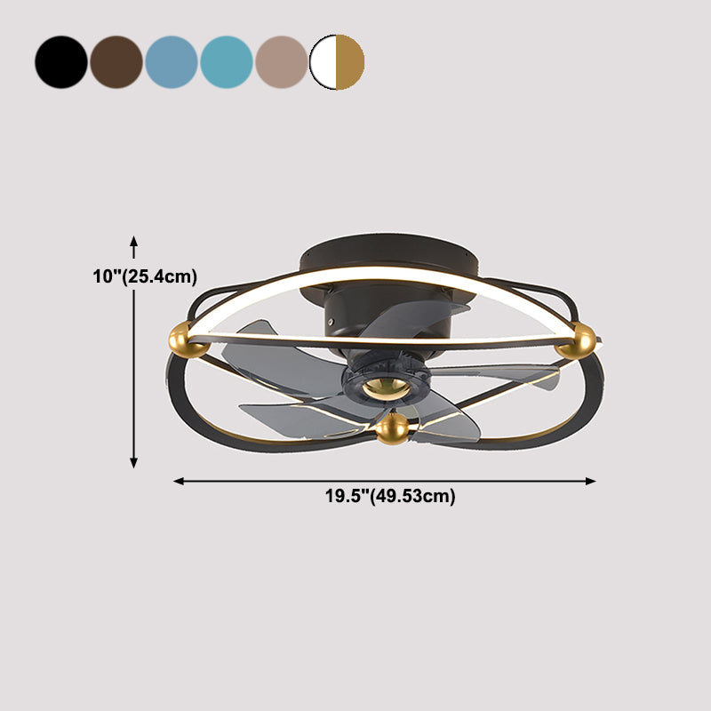 Lampe à fans rotatif à 360 degrés à 360 degrés Minimaliste Metal Bedroom Semi Flush Mount Light Light