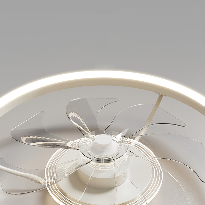 Ventilador de techo de dormitorio LED de metal ligero simple cerca de la iluminación del techo