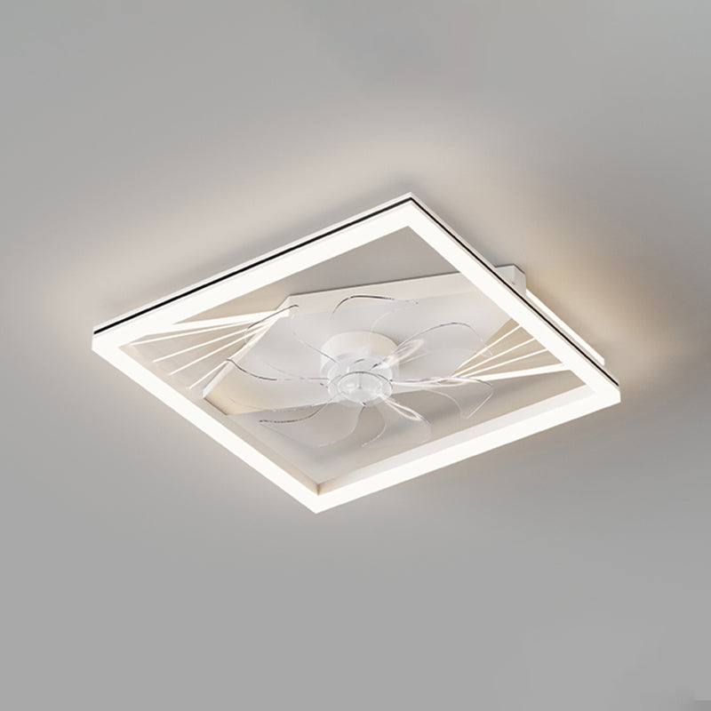 Ventilador de techo de dormitorio LED de metal ligero simple cerca de la iluminación del techo