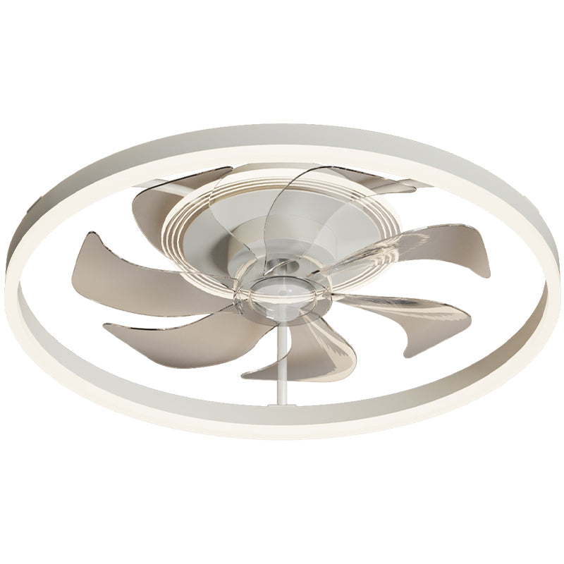 Ventilador de techo de dormitorio LED de metal ligero simple cerca de la iluminación del techo