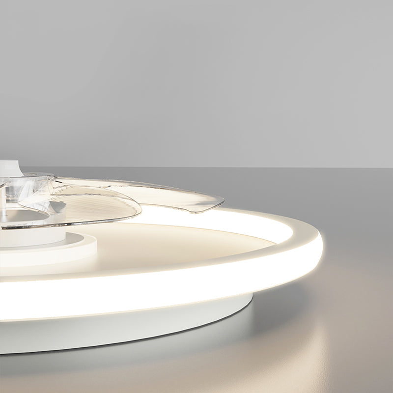 Ventilador de techo de dormitorio LED de metal ligero simple cerca de la iluminación del techo