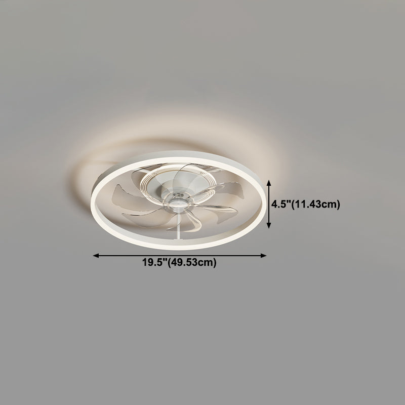 Ventilador de techo de dormitorio LED de metal ligero simple cerca de la iluminación del techo