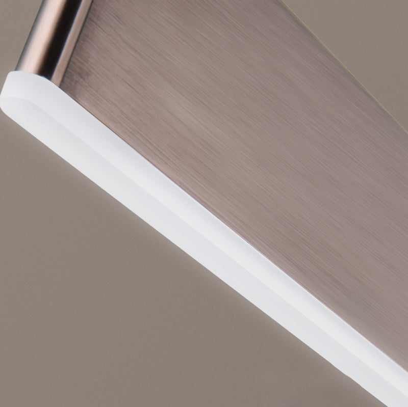 Modern Aluminum Island Light Rectangle 1-Light Restaurant Hanging Lamp with Acrylic Shade