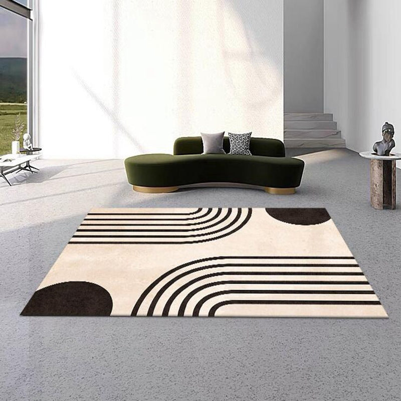 Modern Geometric Soft Rug Rectangle Polyester Loom Rug for Bedroom