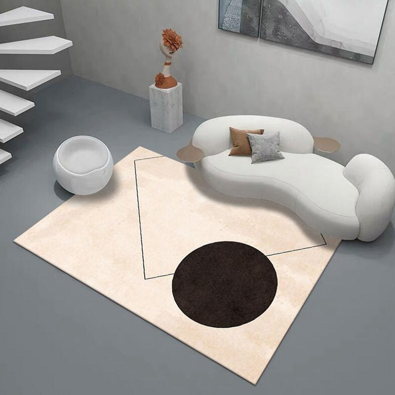 Modern Geometric Soft Rug Rectangle Polyester Loom Rug for Bedroom