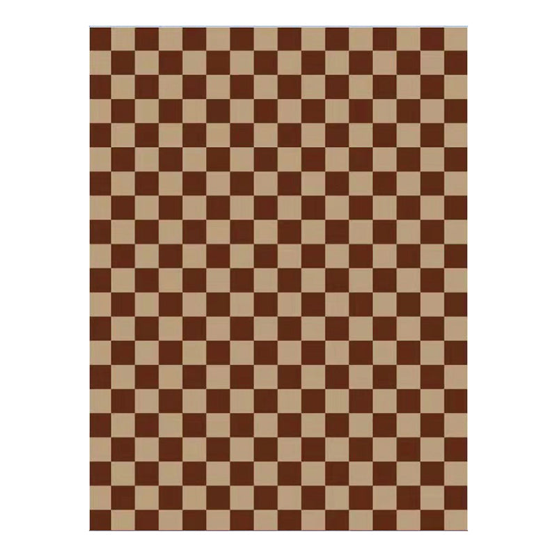 Colorful Lattice Rug Polyester Modern Anti-Slip Backing Washable Rug for Home Decor