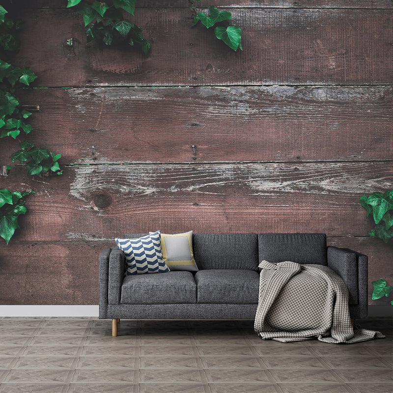 Environment Friendly Wall Mural Wallpaper Wood Texture Sitting Room Wall Mural