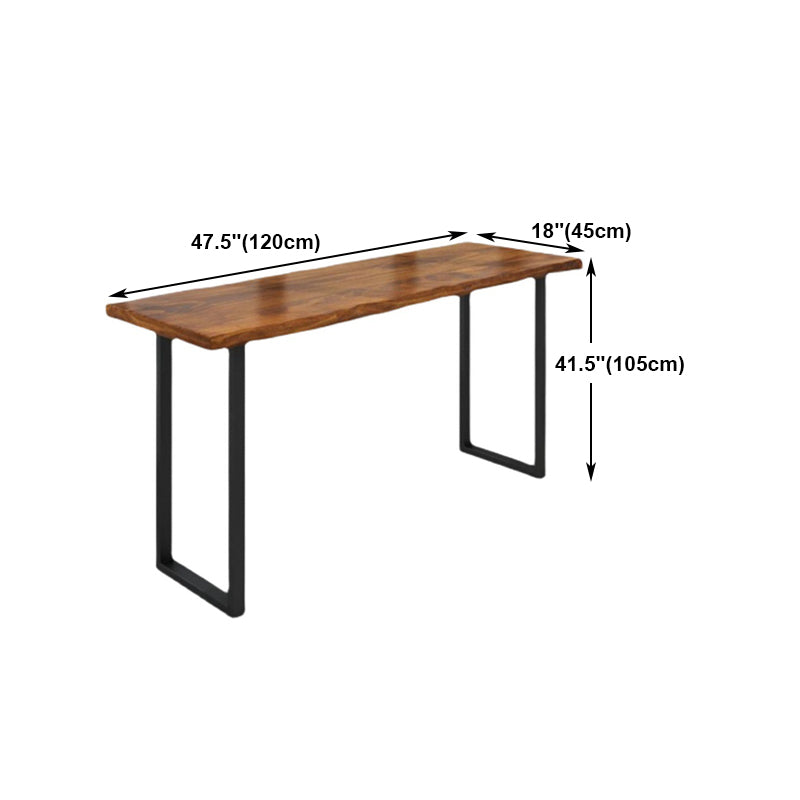 Industrial Bar Table Pine Wood Bar Dining Table with Sled Base