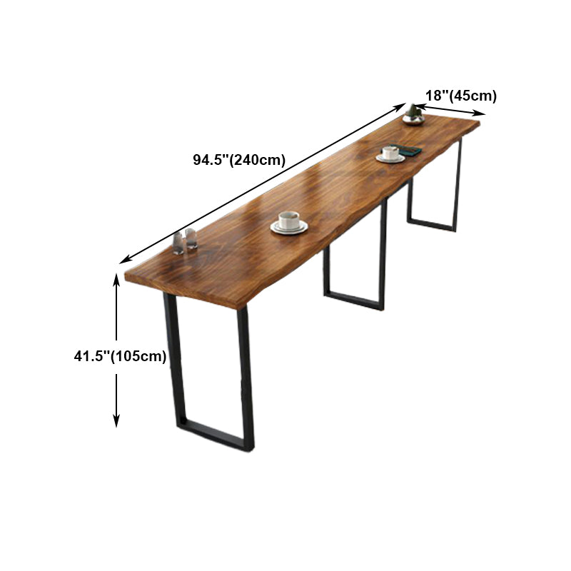 Industrial Bar Table Pine Wood Bar Dining Table with Sled Base