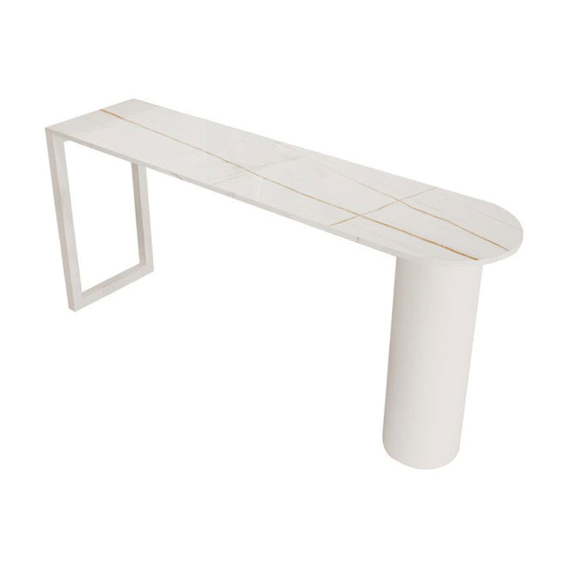 Kitchen Stone Top Counter Table Metal Base 42-inch Height Modern Bar Table